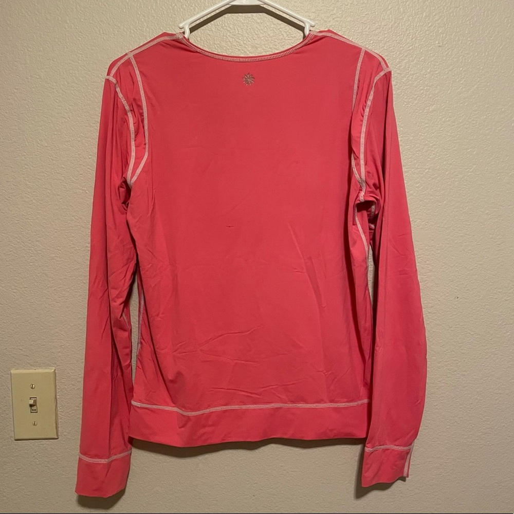 ❌SOLD❌ Athleta Womens Rash Guard Swim Surf Shirt Long Sleeve Pink Sun Shade sz M - Picture 9 of 12